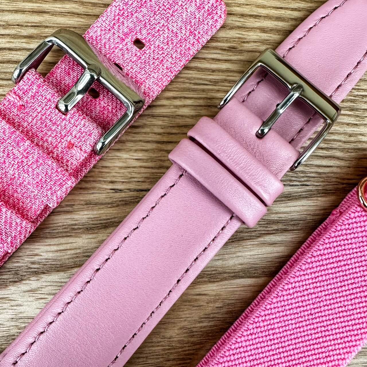Pink Leather Watch Strap Italian Leather Apple Watch Band in Pink | olpr USA main image 3
