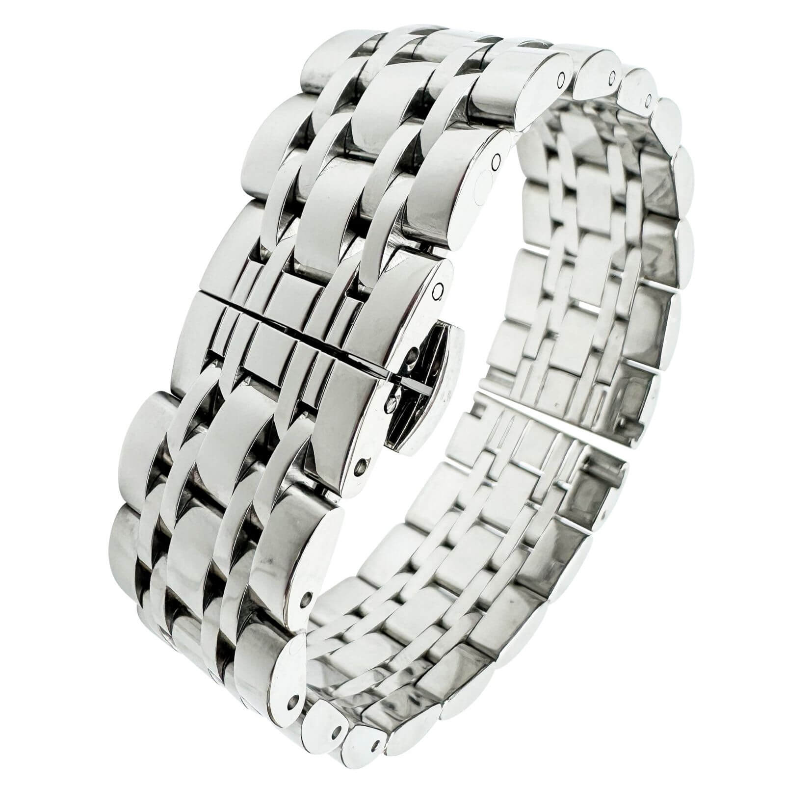 Premium Row Stainless Steel Butterfly Clasp Watch Strap