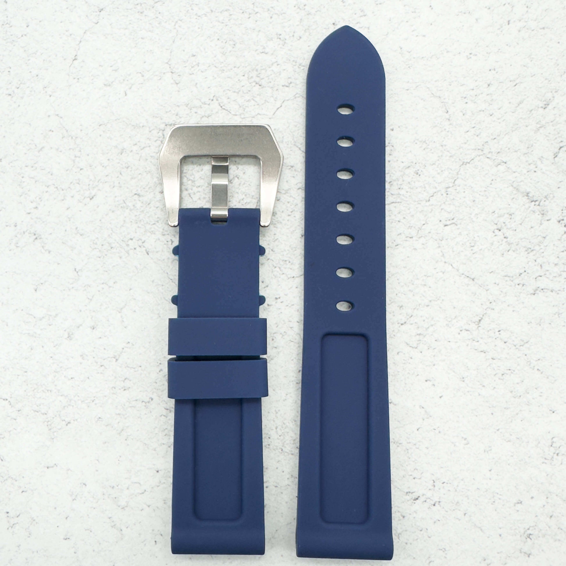 Big Steel Buckle Silicone Watch Strap In Blue 5