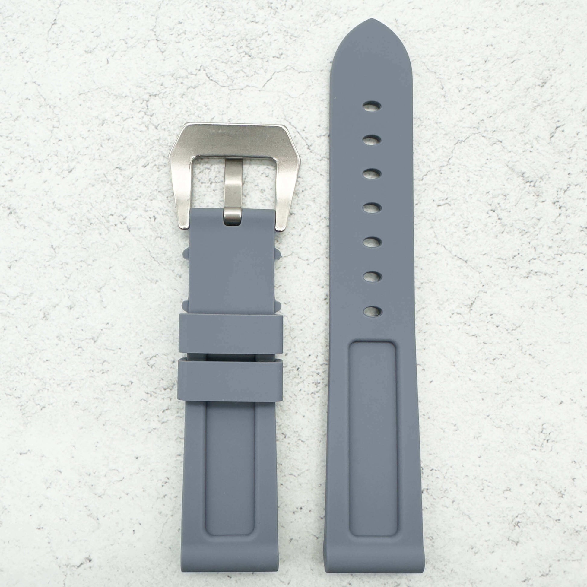 Big Steel Buckle Silicone Watch Strap In Grey 5