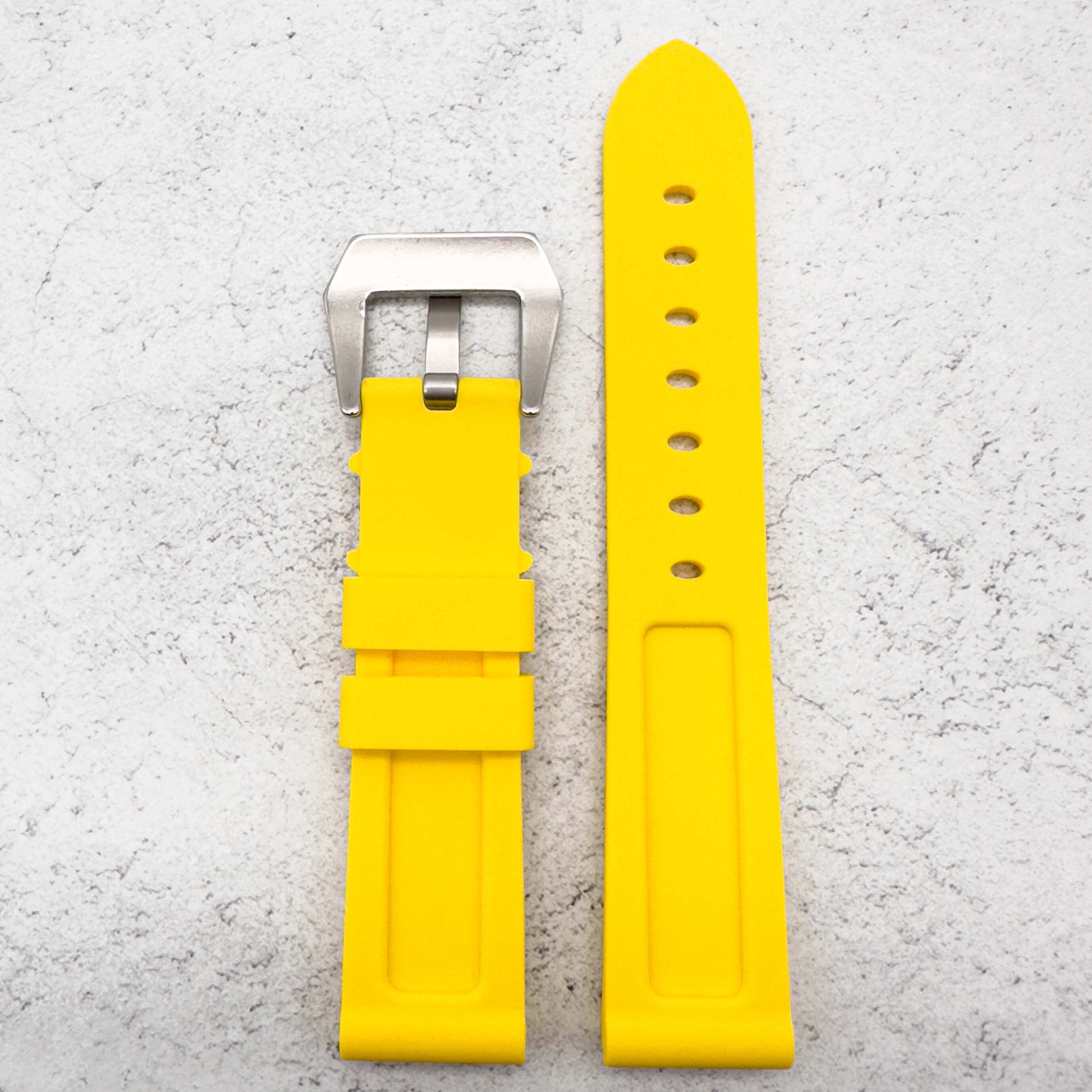 Big Steel Buckle Silicone Watch Strap In Yellow 5
