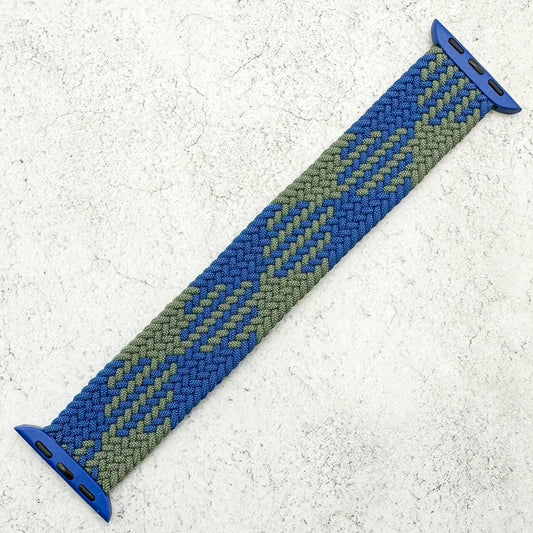 Braided Elastic Watch Band For Apple Watch in Blue Green 1