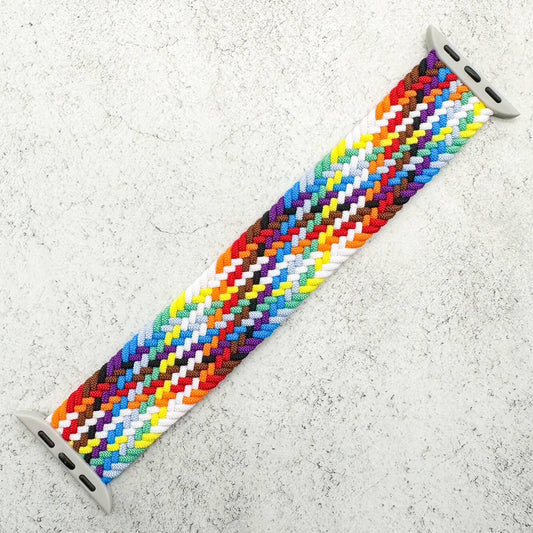 Braided Elastic Watch Band For Apple Watch in Rainbow 1