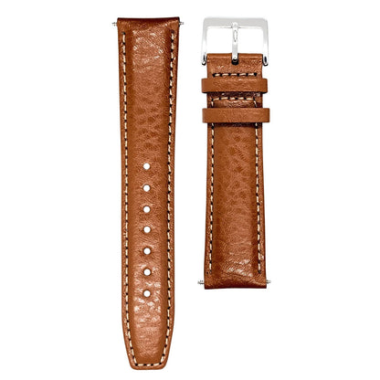 Buffalo Grain Genuine Leather Watch Strap Light Brown 1