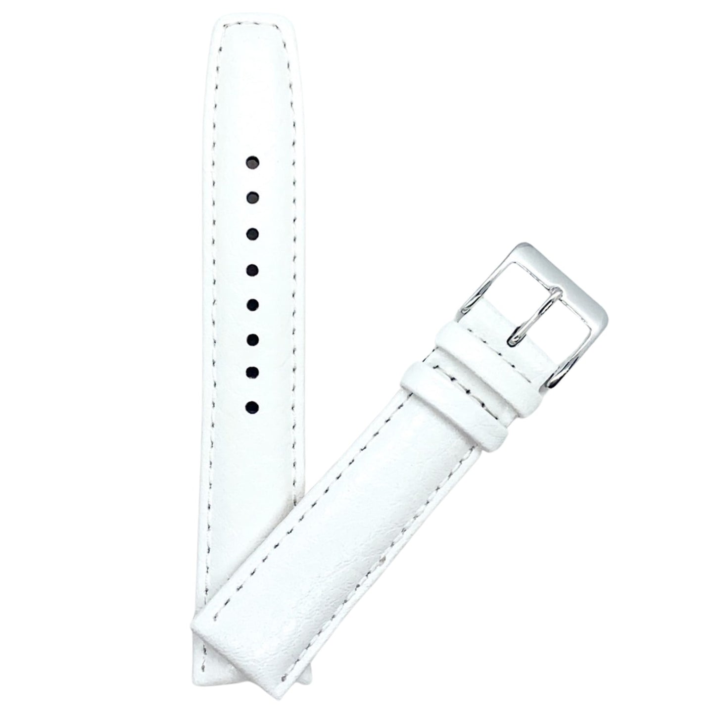 Buffalo Grain Genuine Leather Watch Strap White 2
