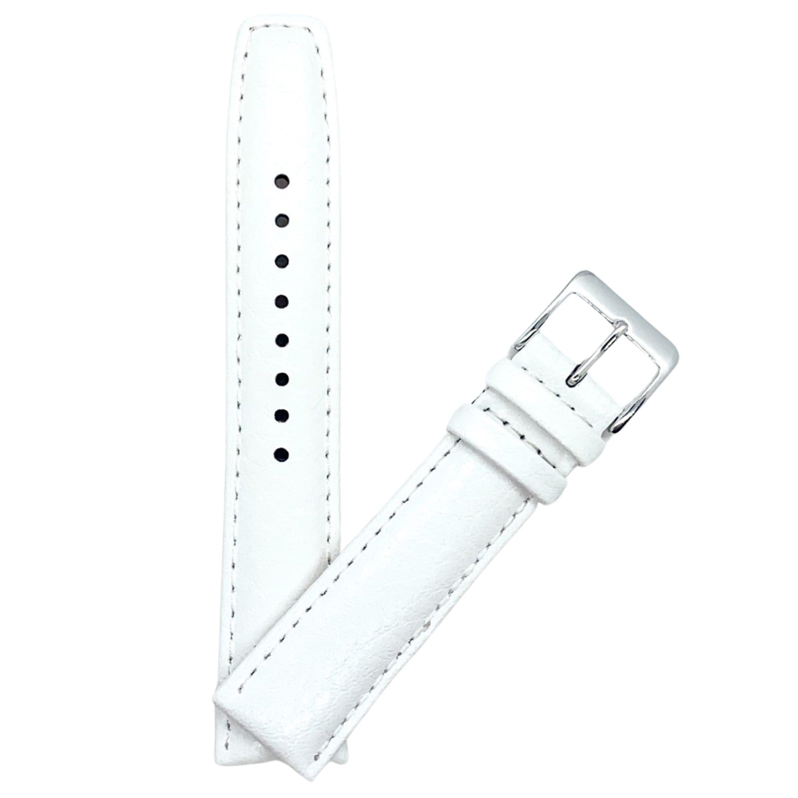 Buffalo Grain Genuine Leather Watch Strap White 2