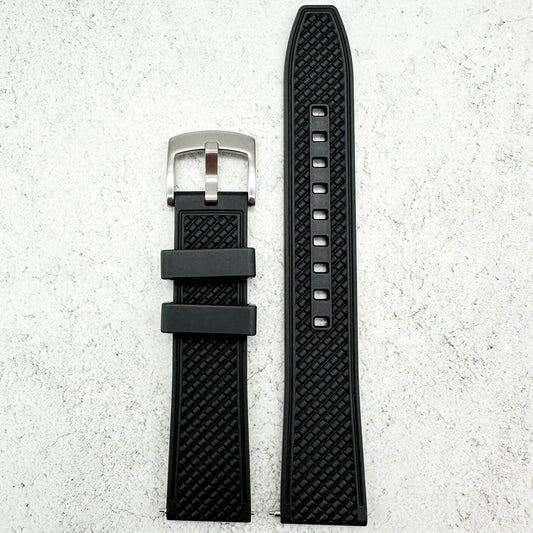 Crosshatch FKM Rubber Watch Strap Black 1