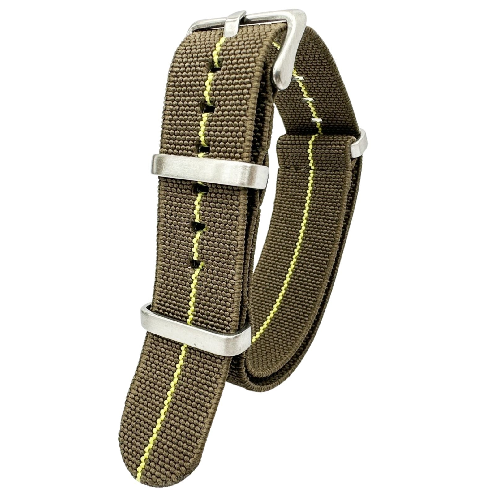 Elastic Nylon NATO Watch Strap Green Yellow