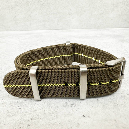 Elastic NATO Watch Strap Green Yellow 2