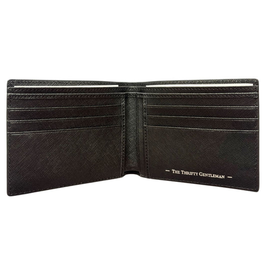 Genuine Saffiano Leather Bifold Wallet Black Full Capacity Leather Wallet 2