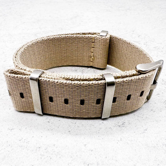 Herringbone NATO Watch Strap Beige 2