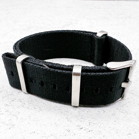 Herringbone NATO Watch Strap Black 2