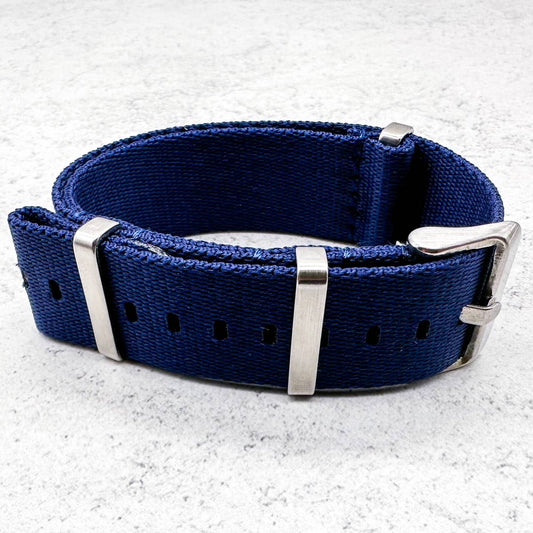 Herringbone NATO Watch Strap Dark Blue 2