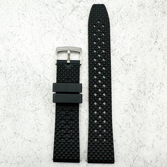 Honeycomb FKM Rubber Watch Strap Black 1