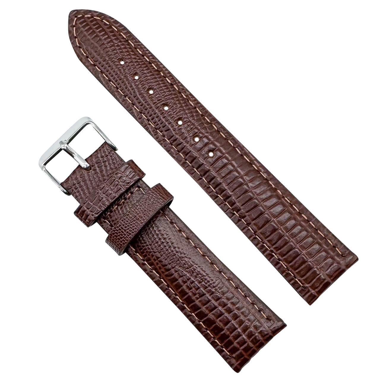 Lizard Grain Genuine Calf Leather Brown The Thrifty Gentleman