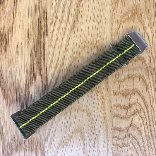 Marine Nationale Watch Strap Army Green Yellow 2
