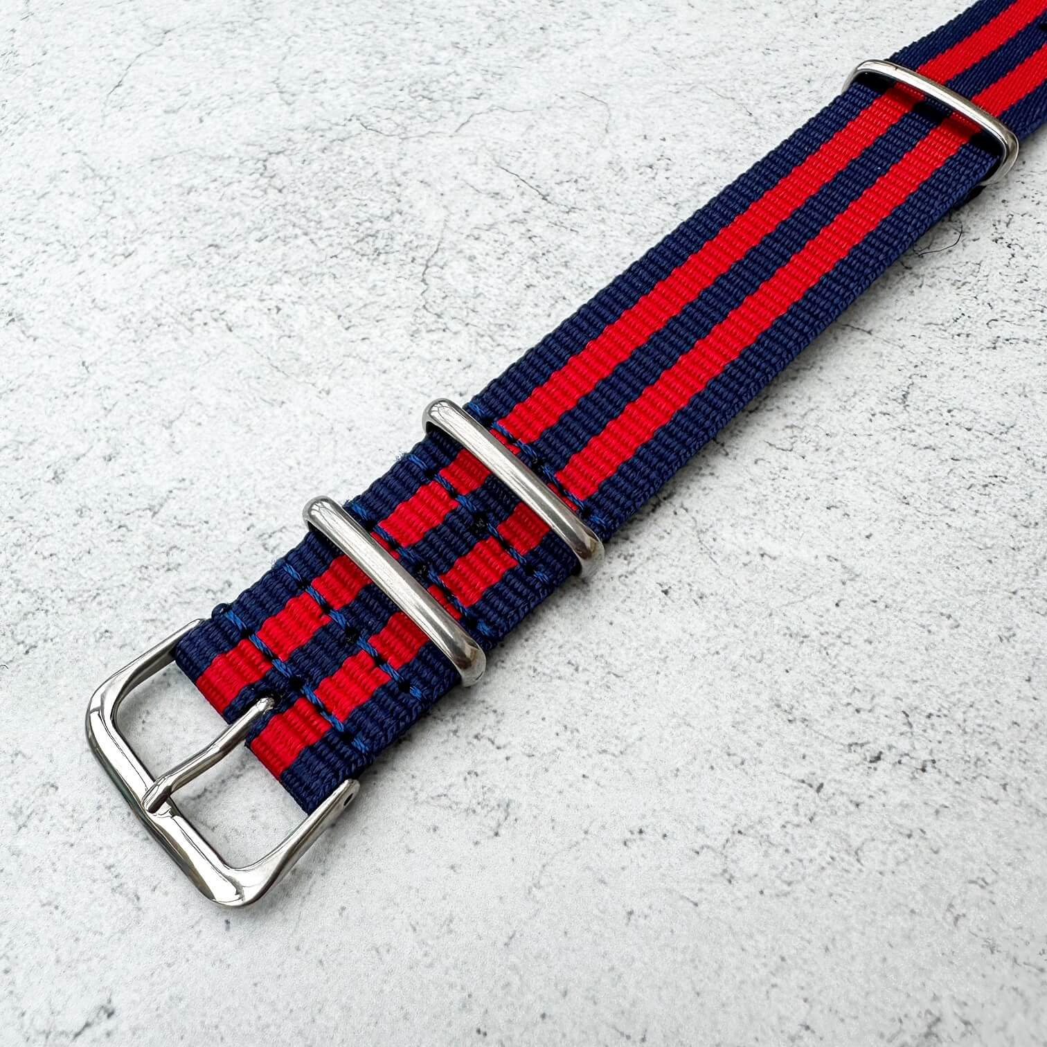 NATO Watch Strap Blue Red 2