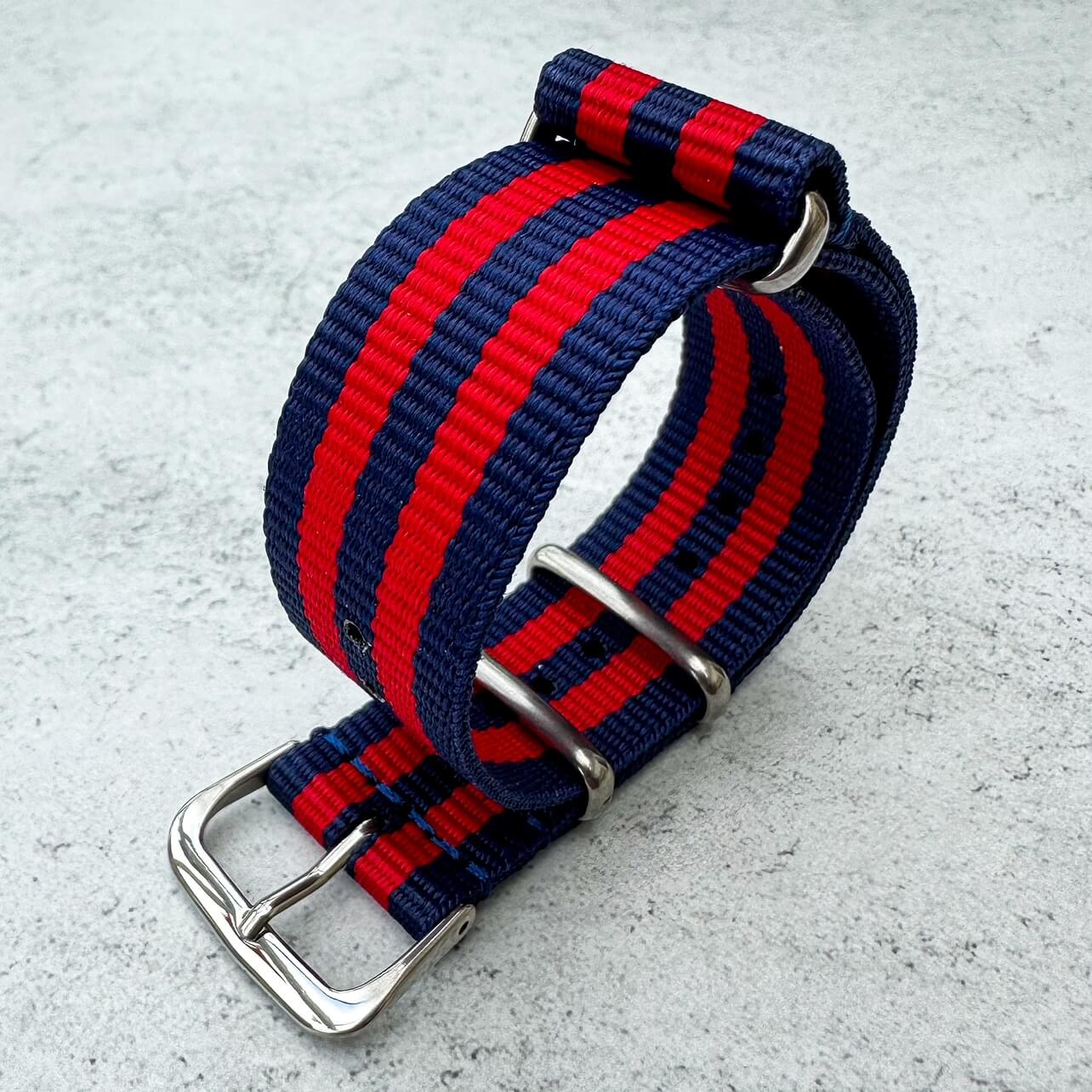 NATO Watch Strap Blue Red 3