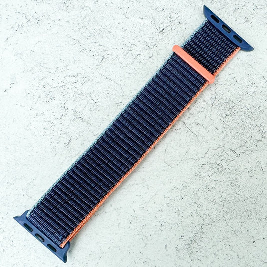Nylon Sport Apple Watch Strap In Deep Navy Blue 1