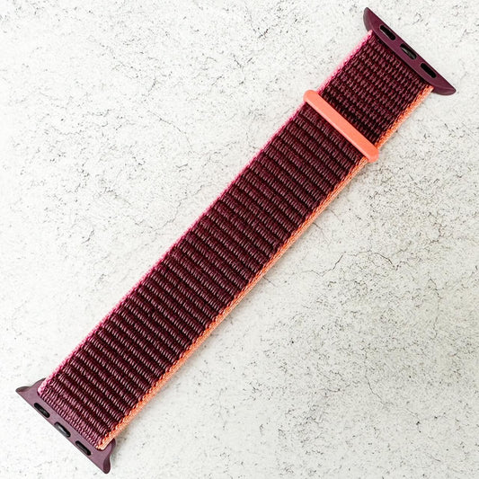 Nylon Sport Apple Watch Strap In Plum Purple 1