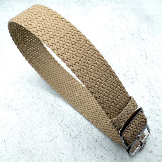 Perlon Braided One Piece Watch Strap Khaki 1