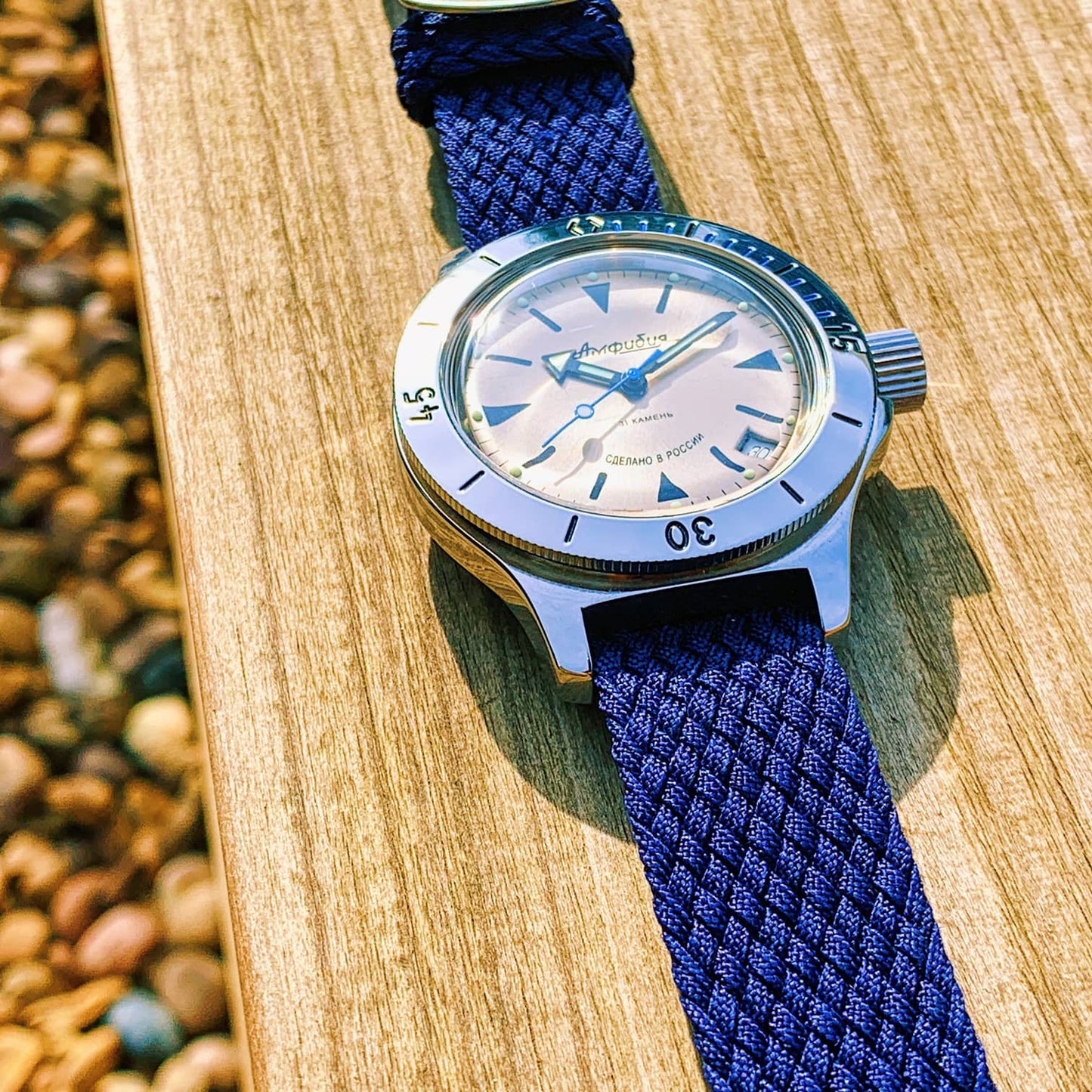 Perlon Watch Strap Navy Blue 2