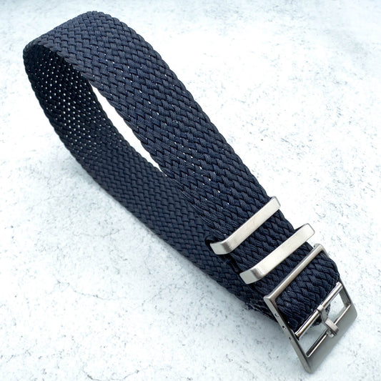 Perlon Watch Strap With Adjustable Buckle Dark Blue 1