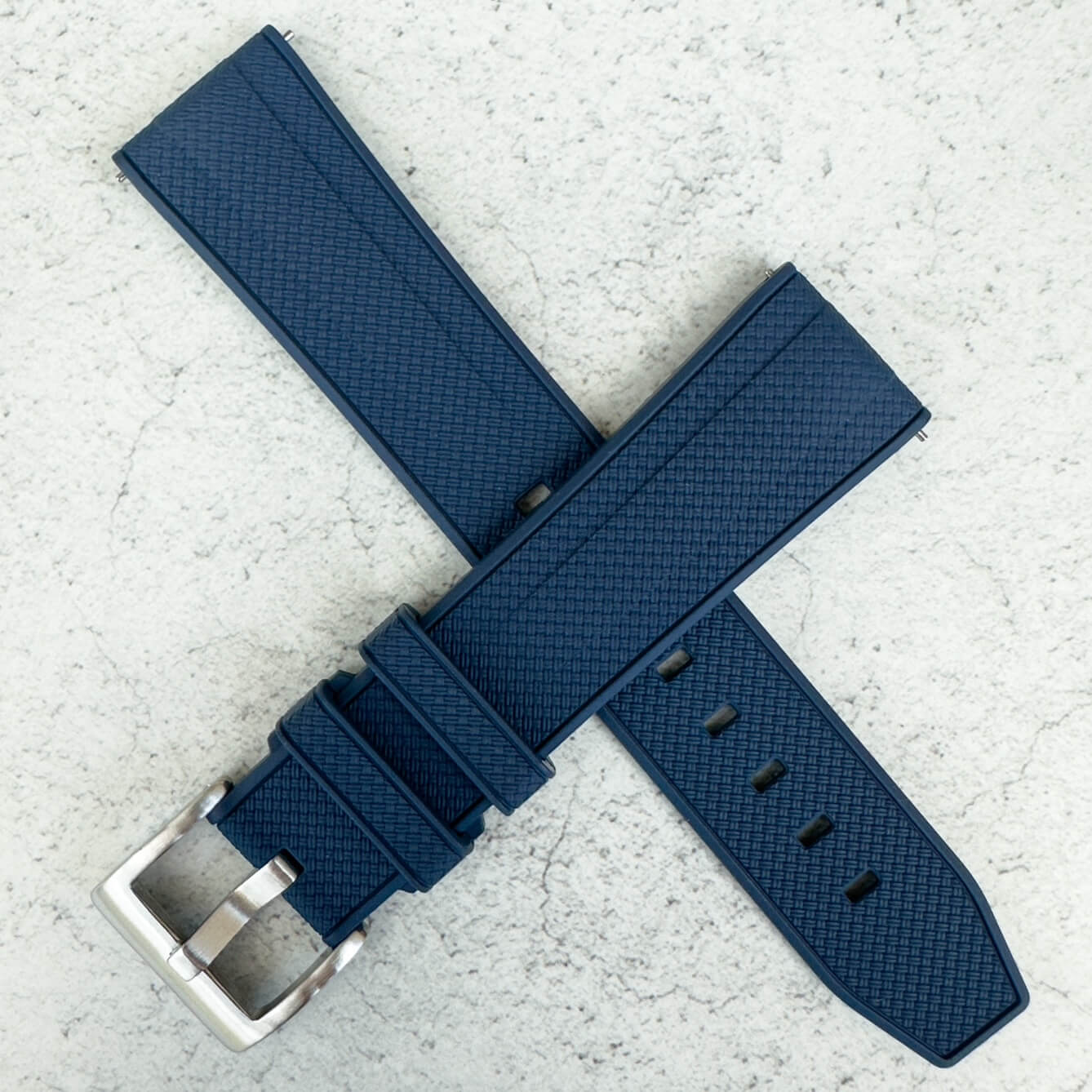Premium FKM Rubber Watch Strap Dark Blue 3