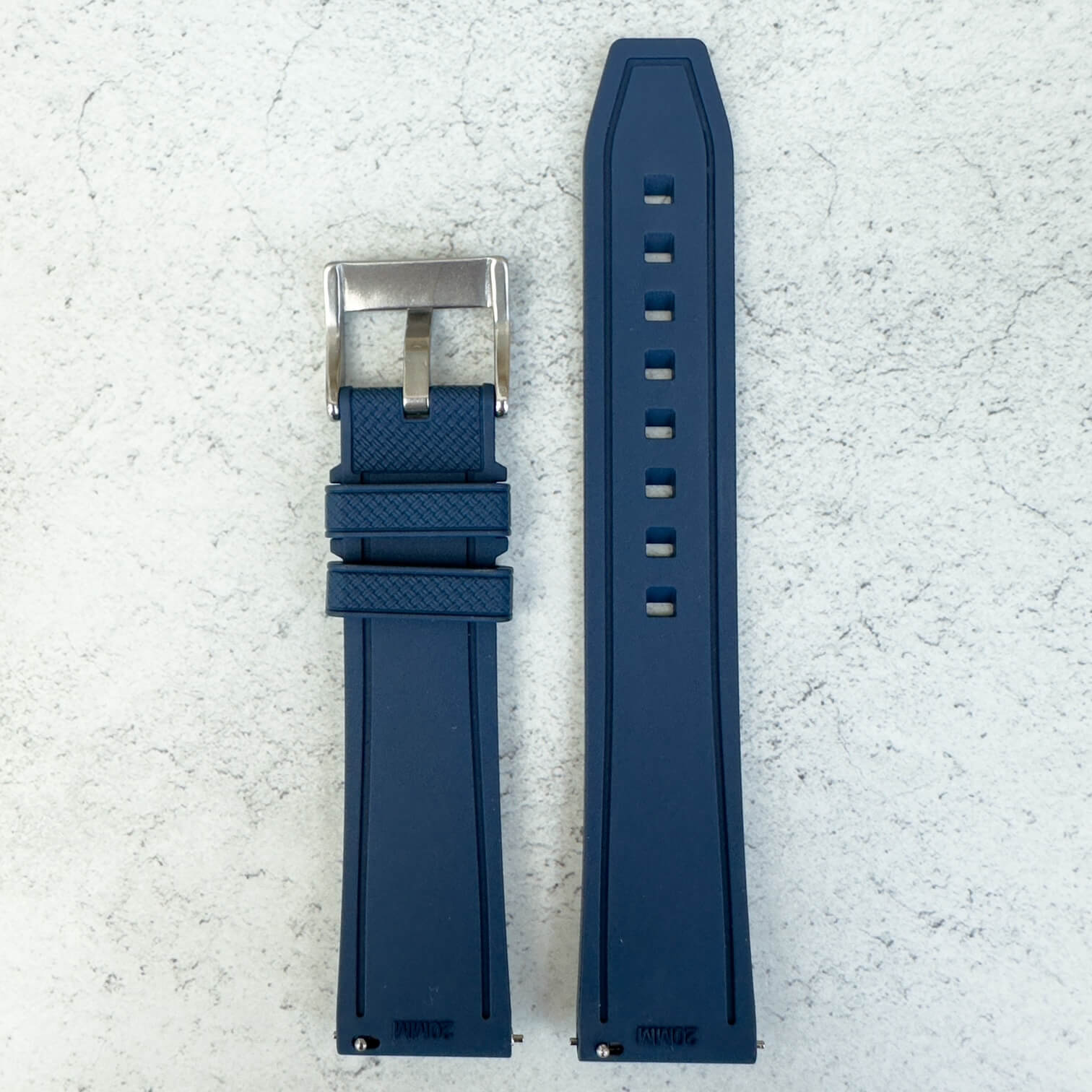 Premium FKM Rubber Watch Strap Dark Blue 5