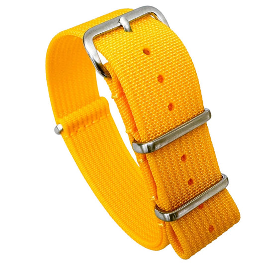 Ribbed NATO Watch Strap Yellow 1