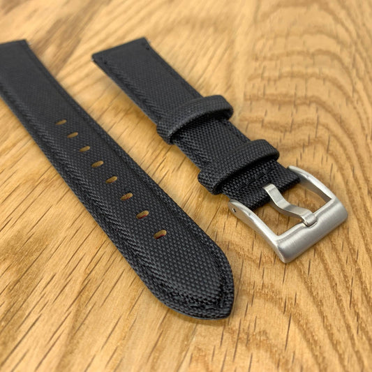 Sailcloth Watch Strap Black 2