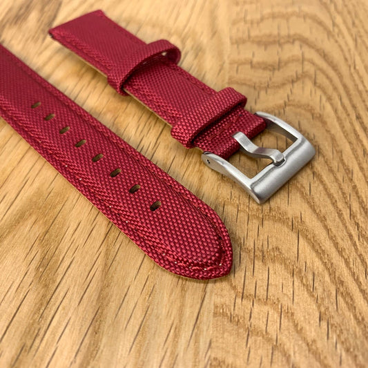 Sailcloth Watch Strap Red 2