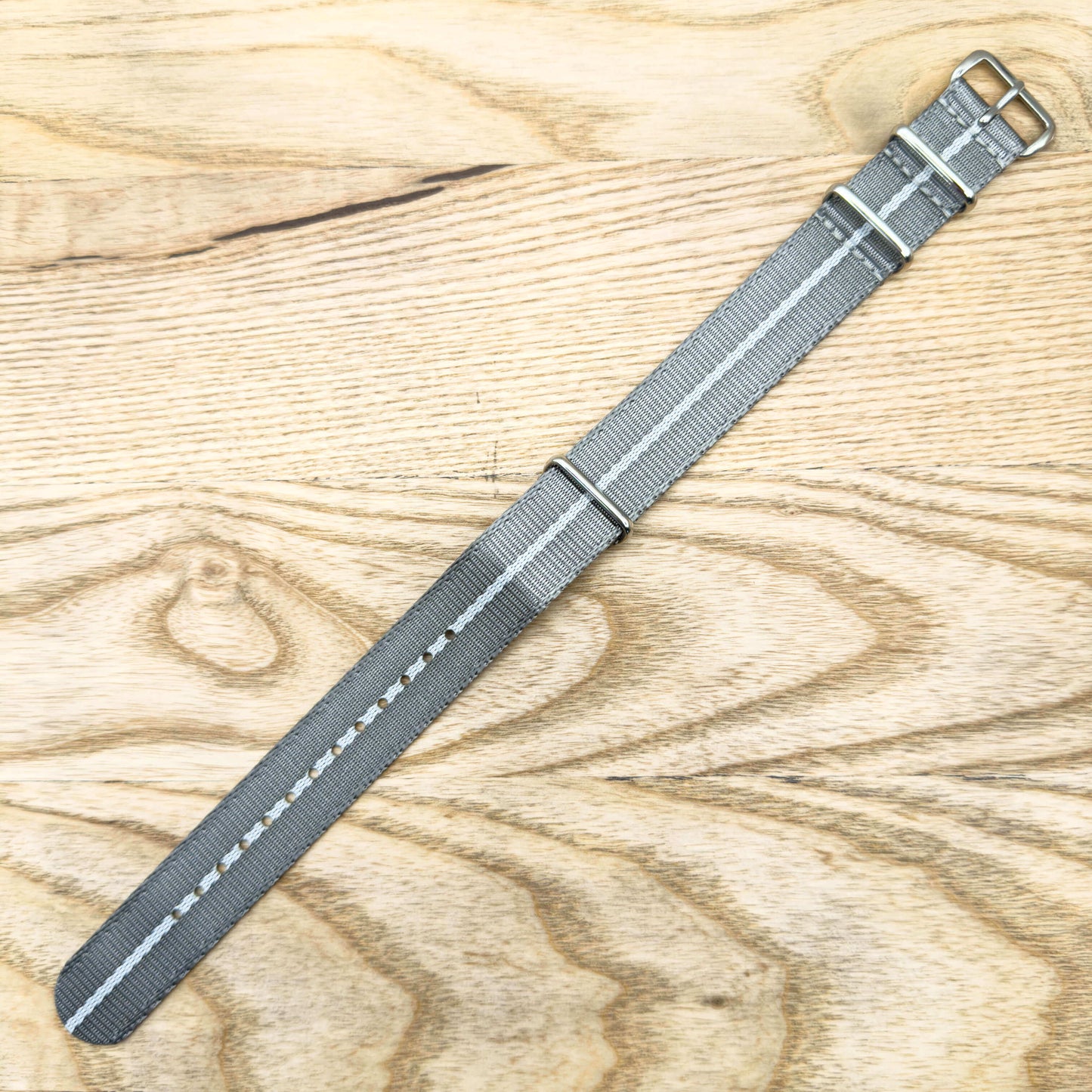 Seatbelt NATO Military Style Watch Strap Grey And Light Grey 3