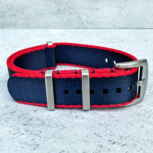 Seatbelt NATO Watch Strap Navy Blue Red 2