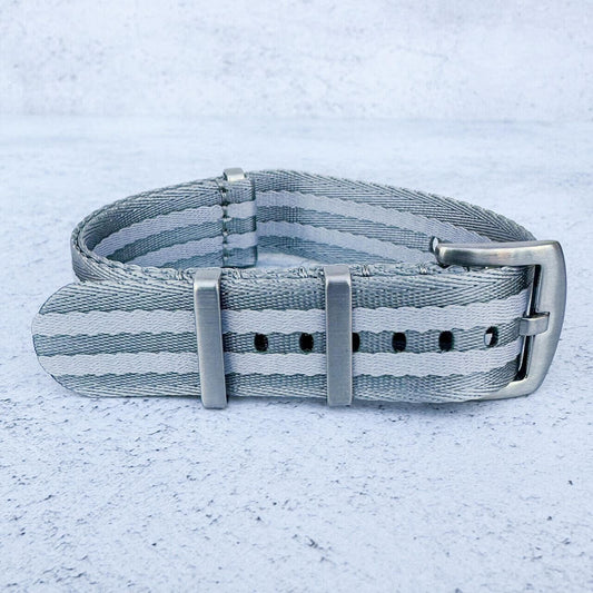 Seatbelt NATO Watch Strap Silver Grey 2