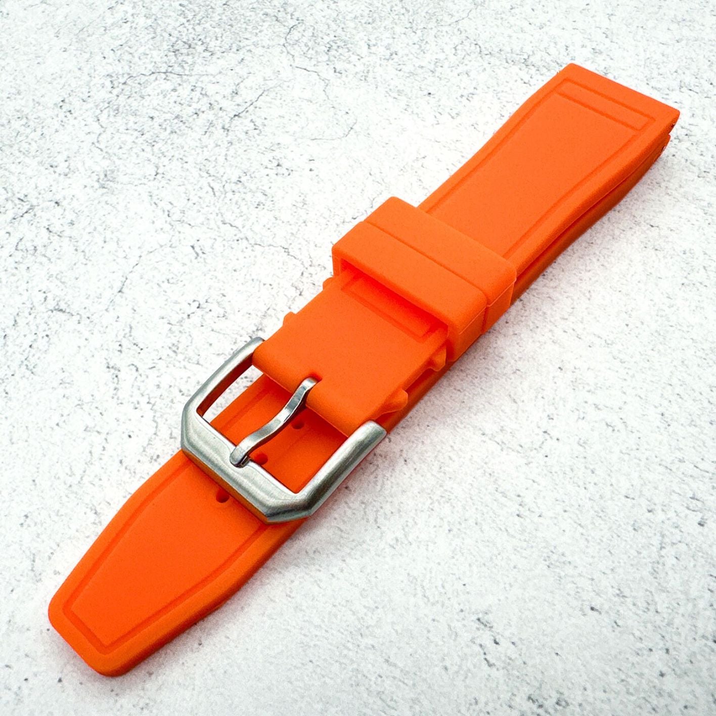 Silicone Pilot Quick Release Watch Strap Orange 20mm 22mm The Thrifty Gentleman 5