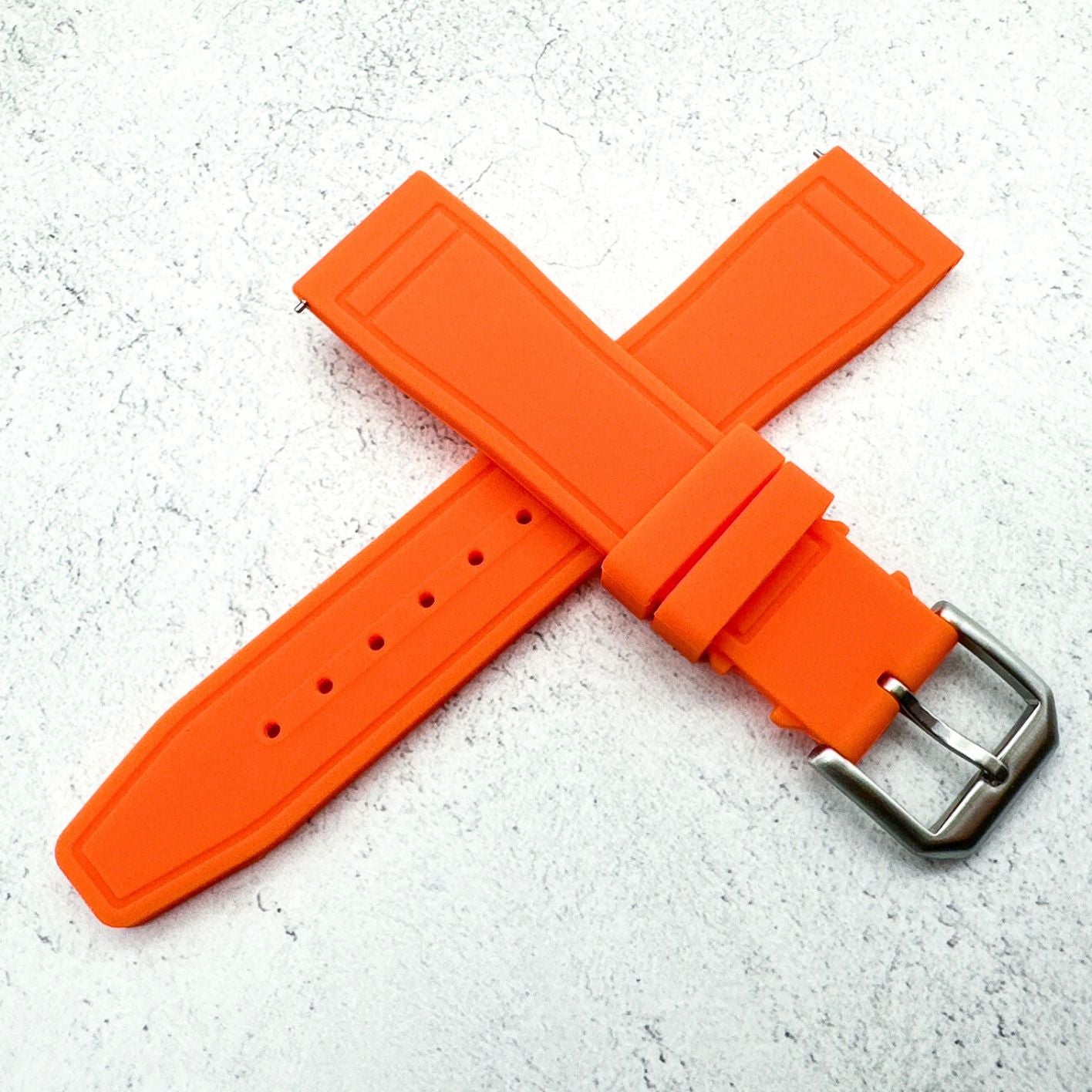 Silicone Pilot Quick Release Watch Strap Orange 20mm 22mm The Thrifty Gentleman 6