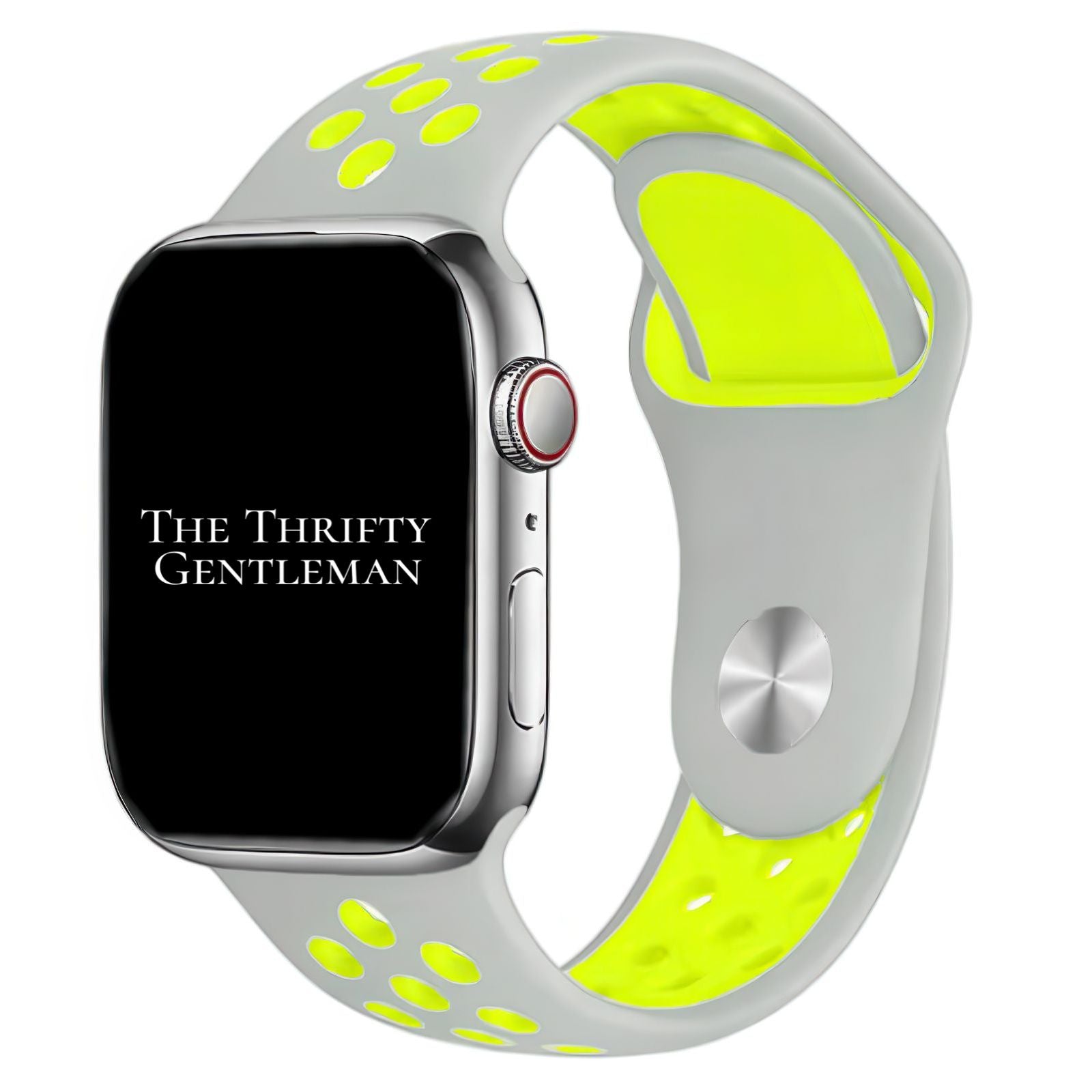 Silicone Sport Watch Band For Apple Watch In Grey And Yellow The Thrifty Gentleman