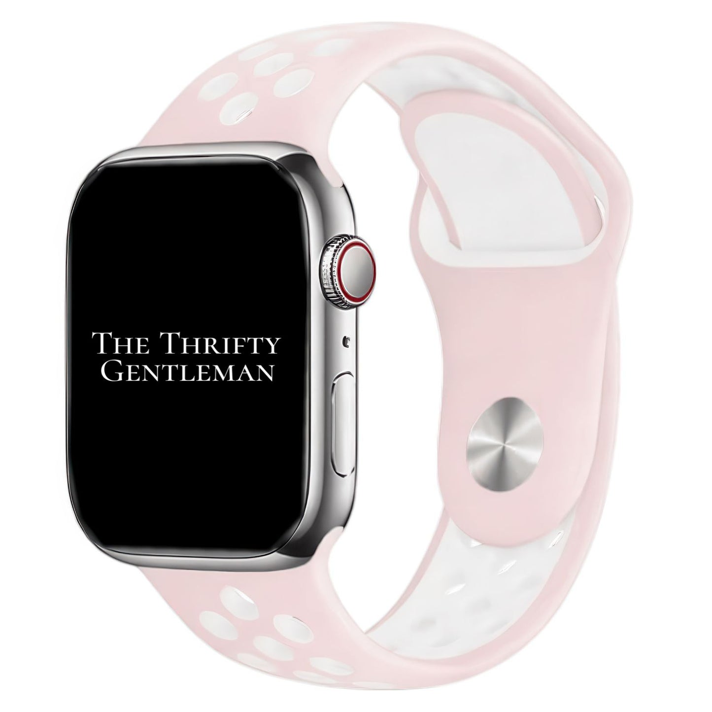 Silicone Sport Watch Band For Apple Watch In Pink And White The Thrifty Gentleman