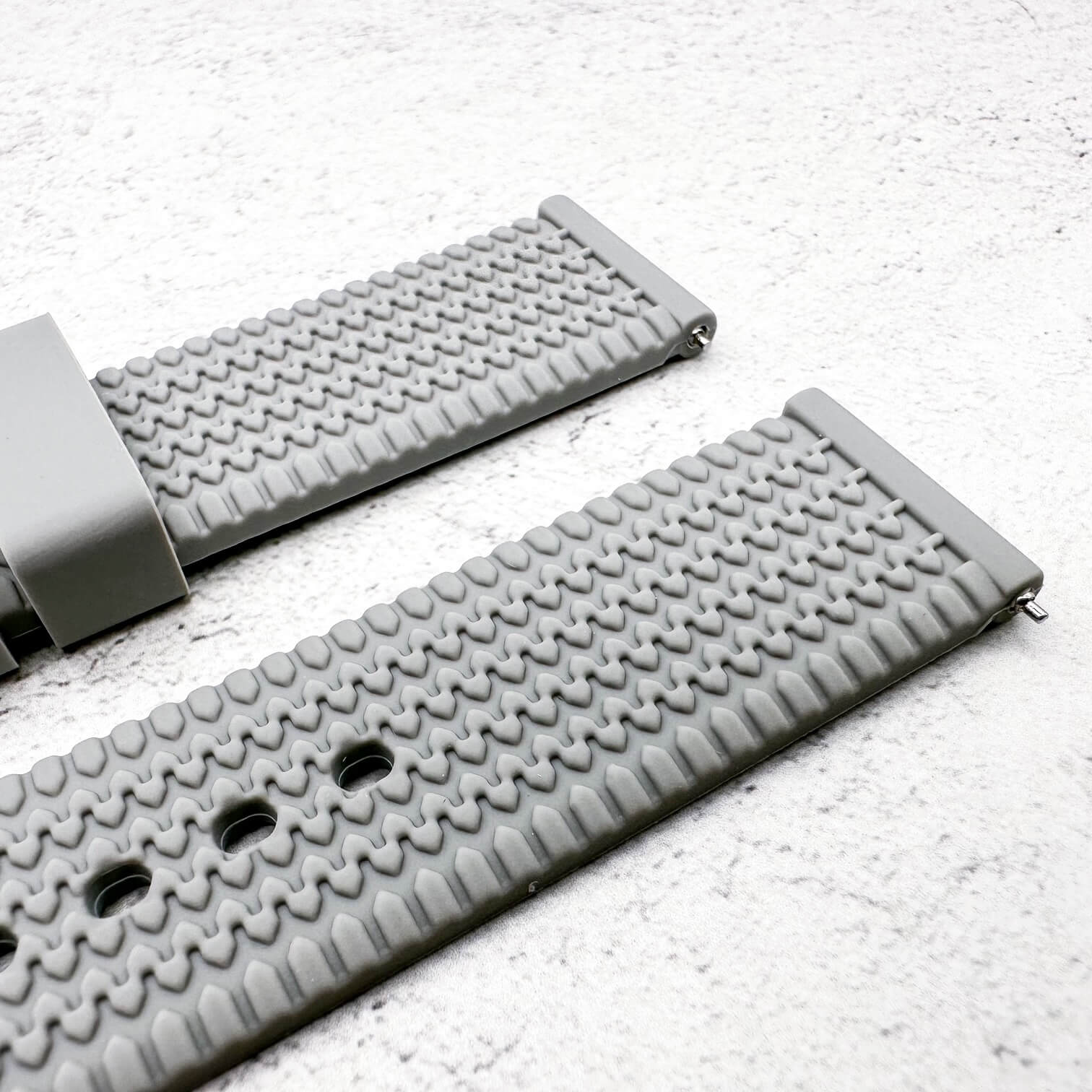 Silicone Tyre Tread Quick Release Watch Strap Grey 18mm 20mm 22mm 2