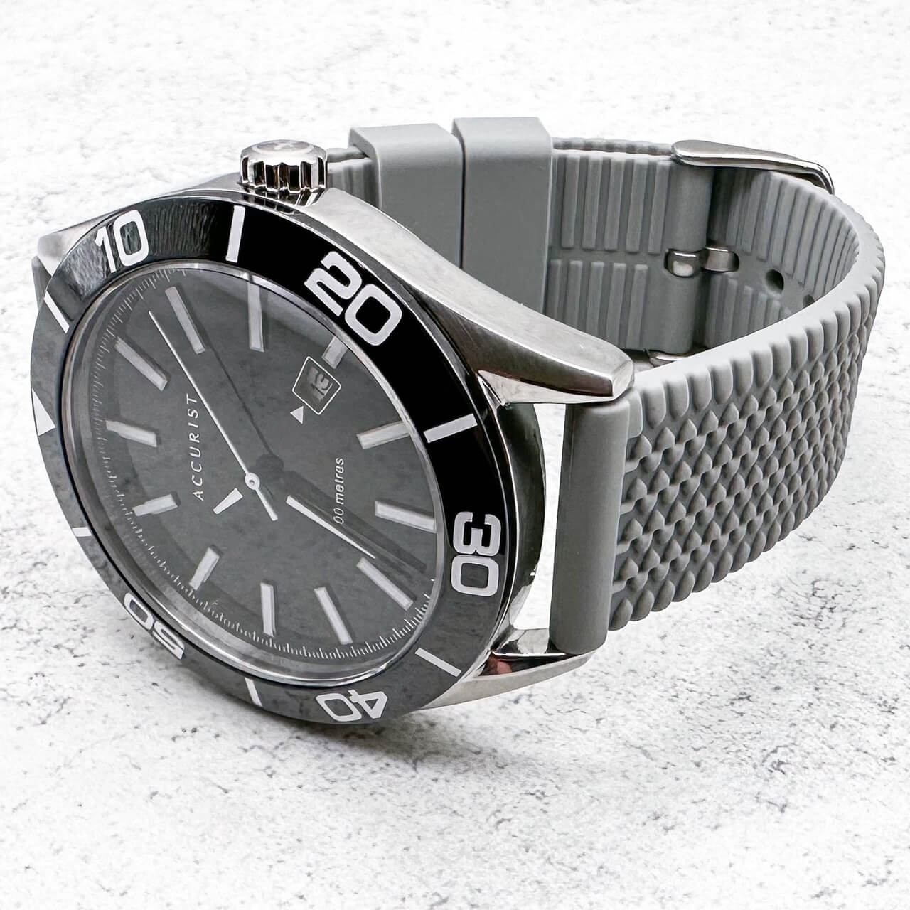 Silicone Tyre Tread Quick Release Watch Strap Grey 18mm 20mm 22mm 5