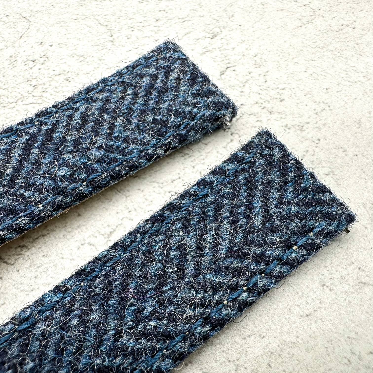 Tweed Herringbone Watch Strap Blue 4