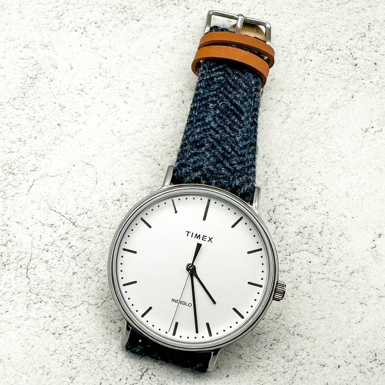 Tweed Herringbone Watch Strap Blue 5