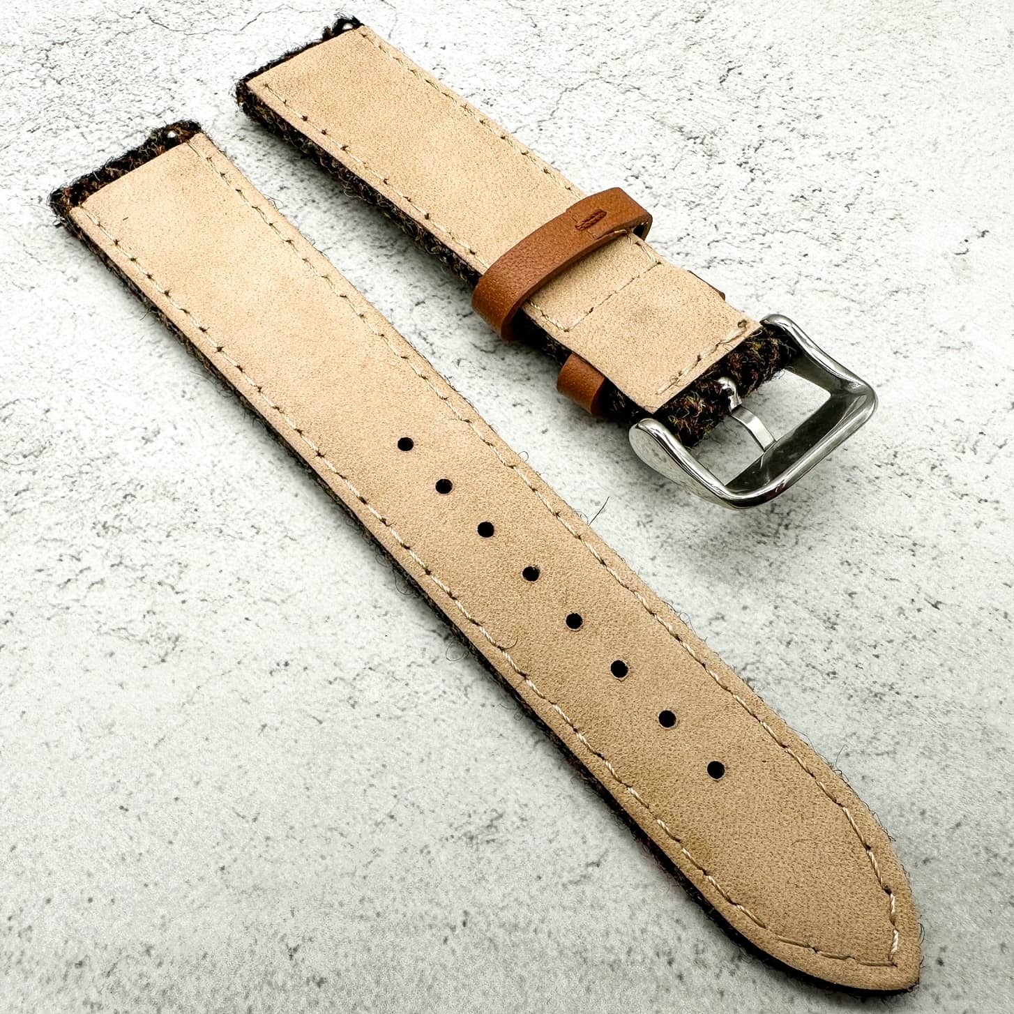 Tweed Herringbone Watch Strap Brown 3