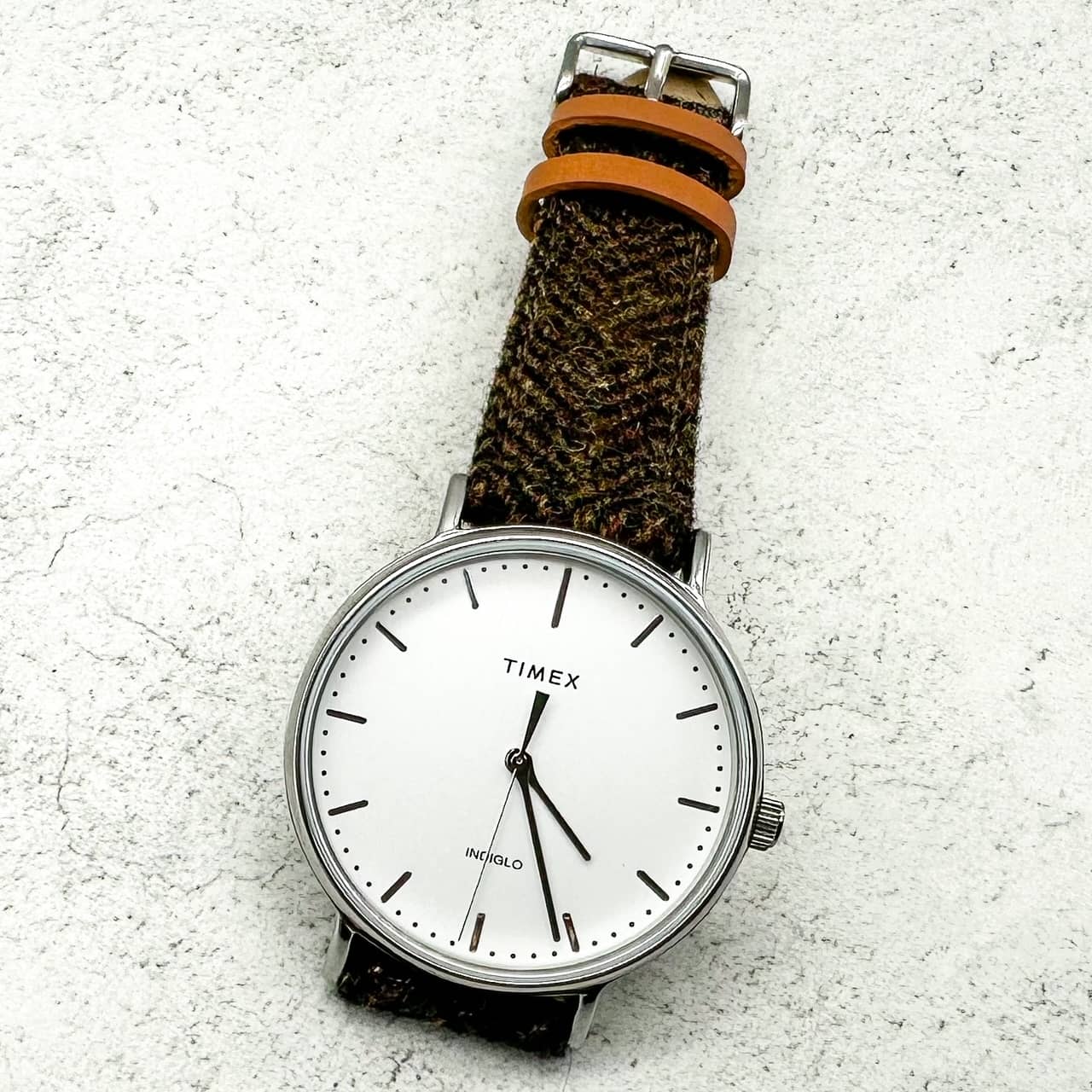 Tweed Herringbone Watch Strap Brown 5