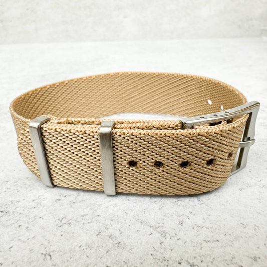 Twill NATO Single Pass Watch Strap Beige 2