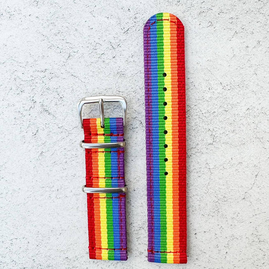Two Piece NATO Watch Strap Rainbow 1