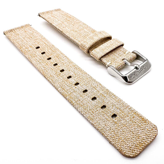 Woven Nylon Fabric Quick Release Watch Strap Beige 2