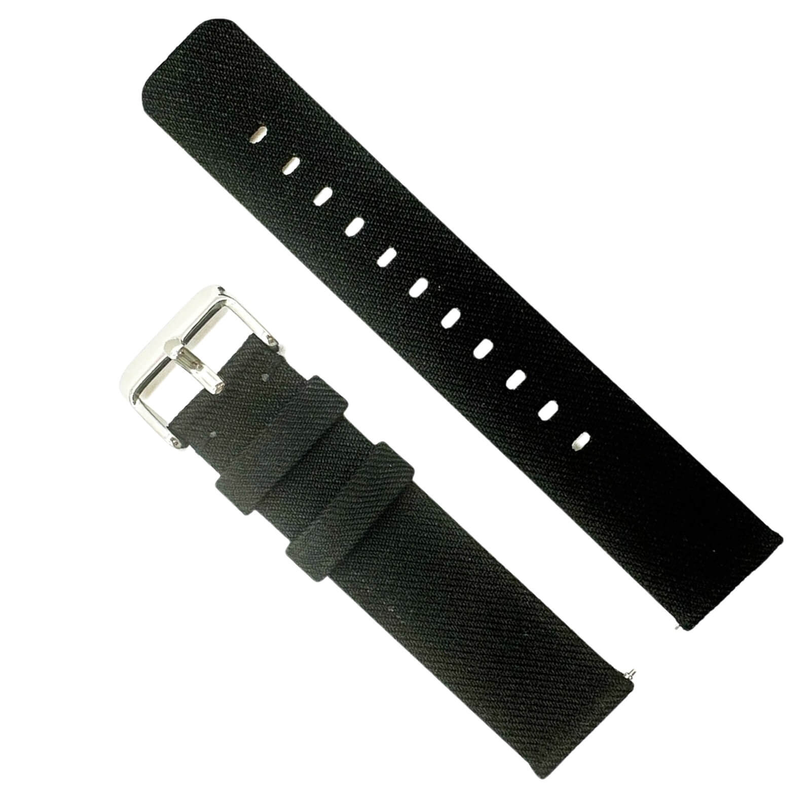 Woven Nylon Fabric Quick Release Watch Strap BLACK 12 14 16 18 20 22 mm