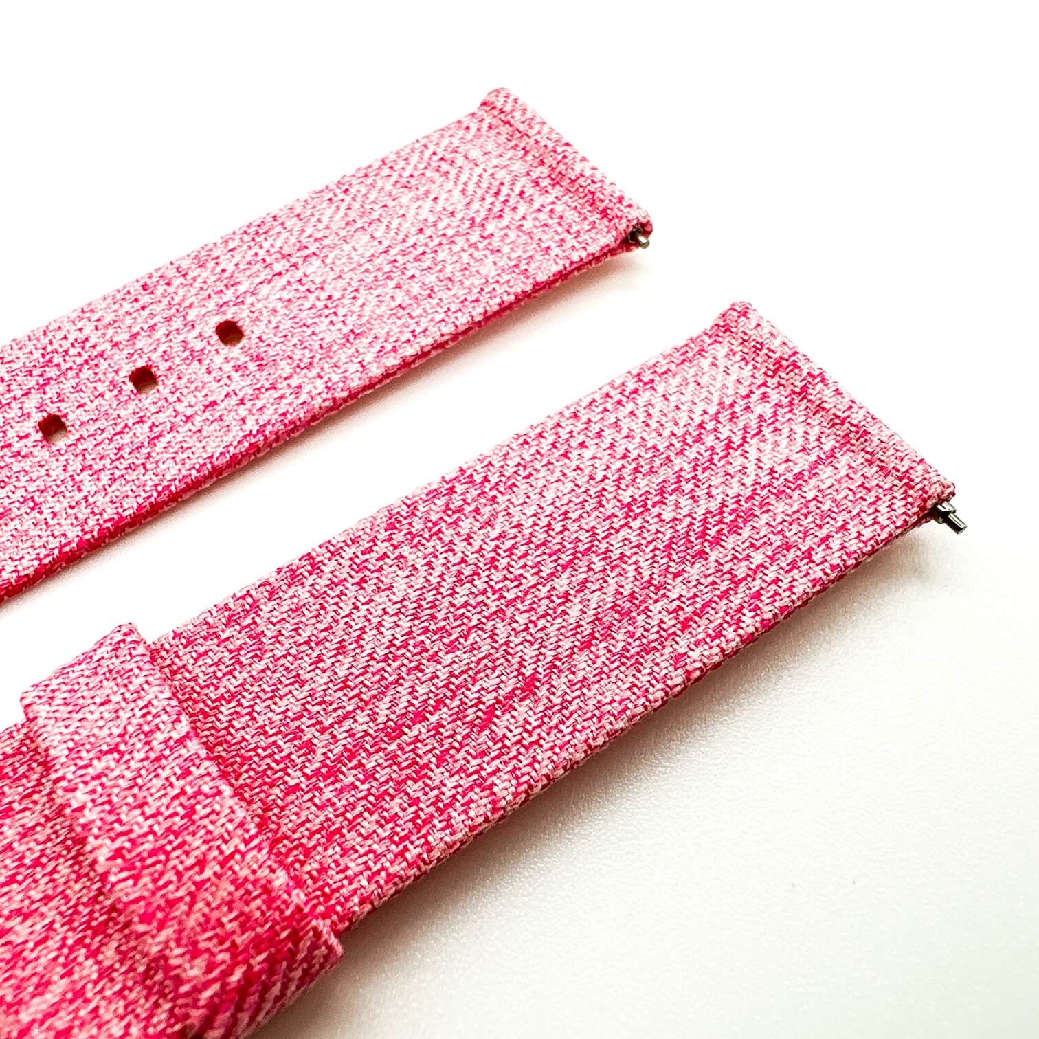 Woven Nylon Fabric Quick Release Watch Strap Pink 3